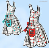 1950s Mail Order Pattern 387-N Misses Farm Kitchen Apron Sz 34 to 38 Bust
