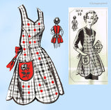 1950s Mail Order Pattern 387-N Misses Farm Kitchen Apron Sz 34 to 38 Bust