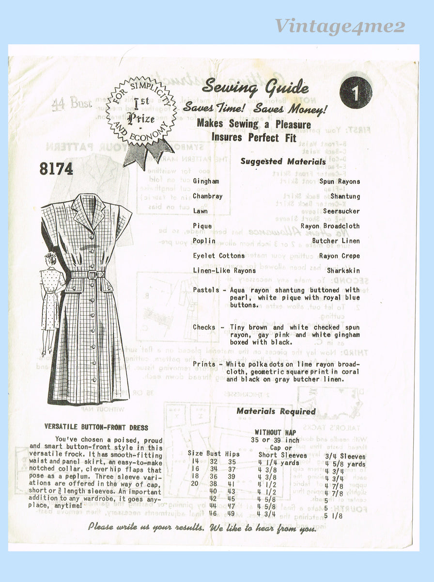 Anne Adams 4825: 1960s Plus Size Dress Sz 45 B Vintage Sewing Pattern ...