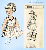 1950s Vintage Mail Order Pattern 8323 Darling Toddler Girls Sun Dress Sz 3
