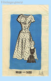 1950s Vintage Marian Martin Sewing Pattern 9058 Misses Sun Dress & Jacket Sz 34B