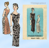 Marian Martin 9069: 1950s Chic Misses Cocktail Dress Sz 34 B Vintage Sewing Pattern