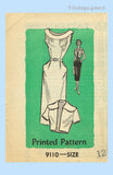 1950s Vintage Marian Martin Sewing Pattern 9110 Misses Slender Dress & Bolero