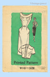 1950s Vintage Marian Martin Sewing Pattern 9110 Misses Slender Dress & Bolero