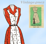 1950s Vintage Marian Martin Sewing Pattern 9280 Darling Misses Sun Dress Sz 37 B