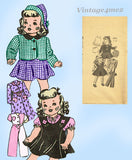 1940s Original Vintage Anne Adams Sewing Pattern 4531 Rare 18in Doll Clothes Set