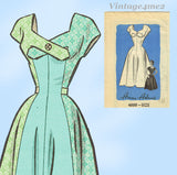 Anne Adams 4699: 1950s Glamorous Misses Cocktail Dress 34B Vintage Sewing Pattern