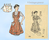 Anne Adams 4886: 1950s Darling Misses Full Bib Apron Sz MED Vintage Sewing Pattern