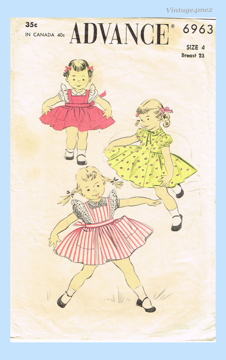 1950s Vintage McCalls Sewing Pattern 2267 Uncut Baby Girls