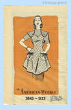 American Weekly 3843: 1950s Misses Apron Sz Medium Vintage Sewing Pattern Uncut