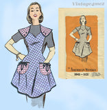 American Weekly 3843: 1950s Misses Apron Sz Medium Vintage Sewing Pattern Uncut