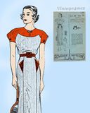 Advance 1149: 1930s Stunning Misses Sporty Dress Sz 38 B Vintage Sewing Pattern
