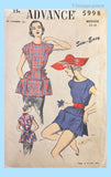 Advance 5998: 1950s Misses Cobbler Apron Sz MED Vintage Sewing Pattern