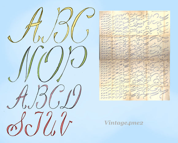 1930s Uncut Betty Burton Vintage Monogram Letters Embroidery Transfer 1616