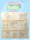 1930s Vintage Betty Burton Embroidery Transfer 1748 FF Comic Pigs  DOW Tea Towels ORIGINAL