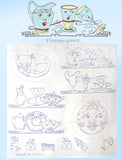 1940s Vintage Betty Burton 1945 Uncut Anthropomorphic Cocktail Embroidery Transfer