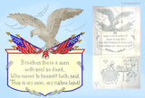 1930s Vintage Betty Burton Embroidery Transfer Uncut Patriotic Eagle Poem