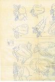 1930s Betty Burton Embroidery Transfer 1917 Applique Veggie Tea Towels Uncut Cute