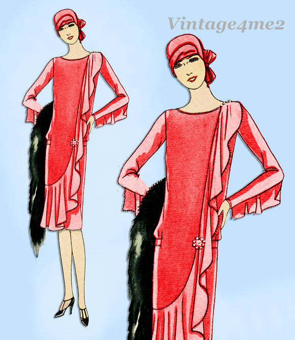 Butterick 1756: 1920s Uncut Misses Flapper Dress Sz 32 B Vintage Sewing Pattern