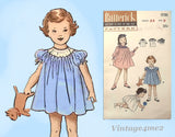 Butterick 5781: 1950s Uncut Smocked Toddler Dress Size 3 Vintage Sewing Pattern