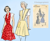 1940s Vintage Butterick Sewing Pattern 4686 Rare Easy Full Bib Apron One Size Fits All