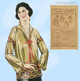 Butterick 4696: 1920s Misses Blouse w Split Sleeve 38B Vintage Sewing Pattern