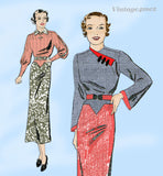 Butterick 6548: 1930s Chic Uncut Misses Dress Sz 36 B Vintage Sewing Pattern