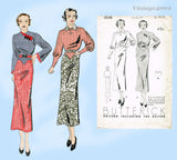 Butterick 6548: 1930s Chic Uncut Misses Dress Sz 36 B Vintage Sewing Pattern