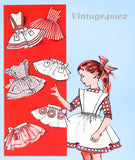 1950s Vintage Butterick Sewing Pattern 9123 Cute Toddler Girls Pinafore Apron Set