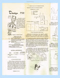 1950s Laura Wheeler 759 Jiffy Wrap Apron Vintage Sewing Pattern w Color Transfer