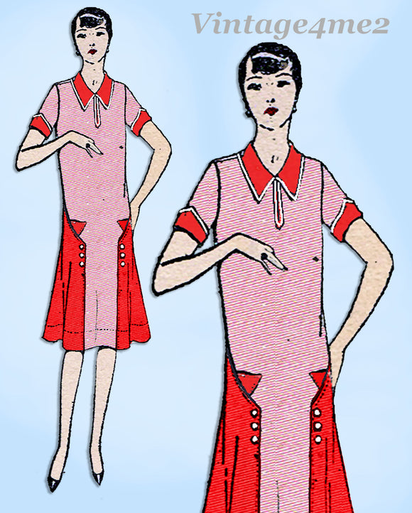 Excella 2471: 1920s Misses Flapper Dress Size 34 Bust Vintage Sewing Pattern