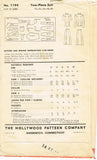 Hollywood Starlet 1194: 1940s Classic WWII Suit Size 32 B Vintage Sewing Pattern