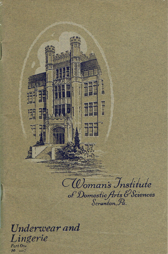 1920s Brooks Picken Woman's Institute Sewing Book 10 A-2 Underwear & Lingerie