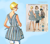 1960s Vintage McCall's Sewing Pattern 2451 Fitted Wrap Around Cobbler Apron Darling!