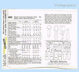 McCall's 6653: 1960s Charming Misses Casual Separates 32B Vintage Sewing Pattern