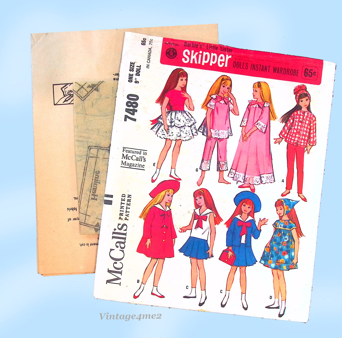 Barbie Doll Skipper Clothes Sewing Pattern McCalls 8357 - Vintage