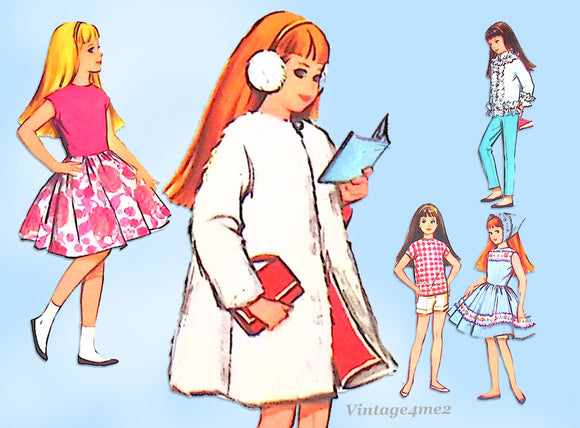 1960s Original Vintage McCalls Sewing Pattern 7716 9in Skipper Doll Clothes Set