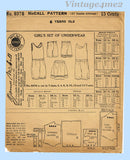 1910s Vintage McCall Pattern 8978 Uncut Toddler Girls Combination Undies Sz6