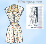 Marian Martin 9286: 1950s Misses Blouse Shorts & Skirt Sz 34 B Vintage Sewing Pattern