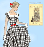 1950s Vintage Marian Martin Sewing Pattern 9343: Cute Misses Day Dress Size 34 B