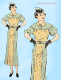 Marian Martin 9752: 1930s Rare Misses Street Dress Sz 34 B Vintage Sewing Pattern