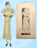 Marian Martin 9752: 1930s Rare Misses Street Dress Sz 34 B Vintage Sewing Pattern