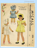1940s Vintage McCall Sewing Pattern 1094 Sweet Uncut Toddler Girls Dress Sz 2