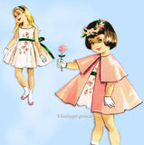 McCall's 2331: 1950s Toddler Girls Party Dress & Cape Sz4 Vintage Sewing Pattern