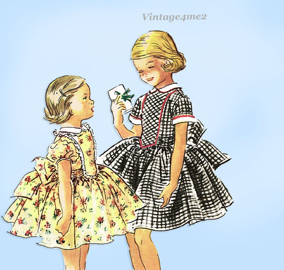 1950s Vintage McCalls Sewing Pattern 3347 1950s Vintage McCalls Sewing Pattern 3347 Toddler Girls Fluffy Party Dress Sz 3