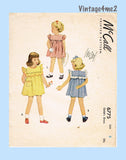 McCall's 6775: 1940s Cute Baby Girls Dress Size 2 Vintage Sewing Pattern