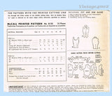 1950s Vintage McCalls Sewing Pattern 8132 Uncut Stylish Misses Top Sz 34 Bust