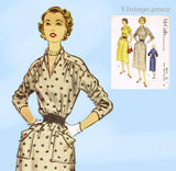 1950s Vintage McCall's Sewing Pattern 9111 Uncut Misses Tubular Jersey Dress 30B