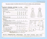 McCall 9704: 1950s Misses Princess Afternoon Dress Sz 30 B Vintage Sewing Pattern