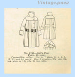 1920s Vintage McCall Sewing Pattern 9715 Uncut Little Girls Winter Coat Sz 8